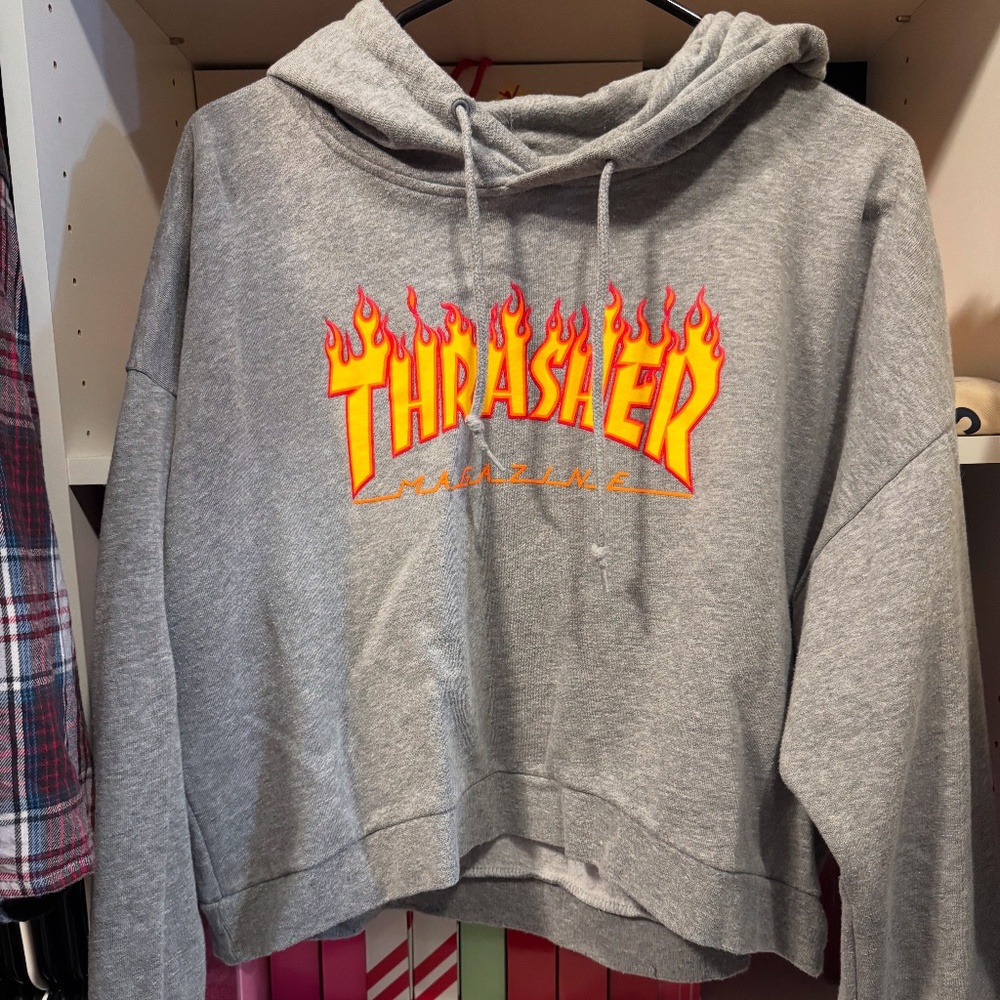 Thrasher Cropped Hoodie